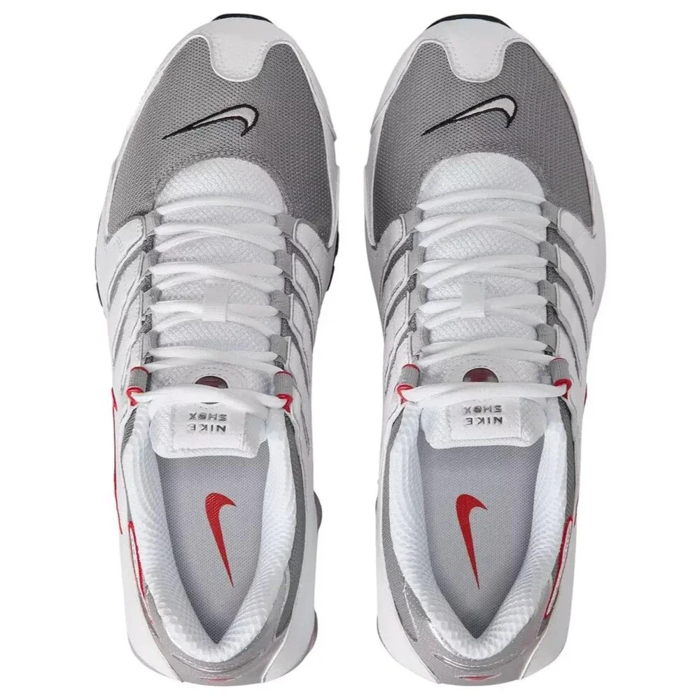 Nike Shox NZ Shoes White/Metallic Silver/Sport Red Men's Size 11 - (378341-104) - Picture 5 of 8